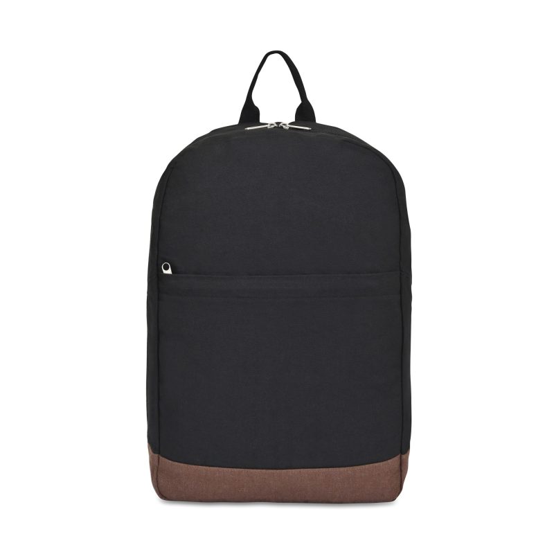 Custom Ivy Recycled Cotton Laptop Backpack - AWARE™ - Black - 1