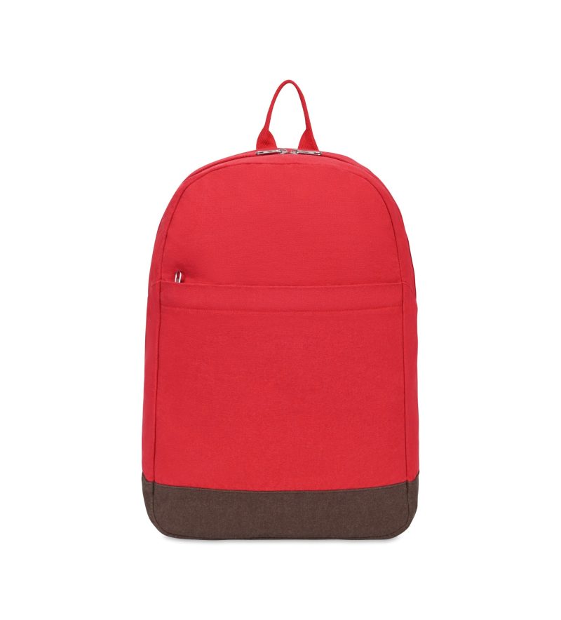 Custom Ivy Recycled Cotton Laptop Backpack - AWARE™ - Red - 1