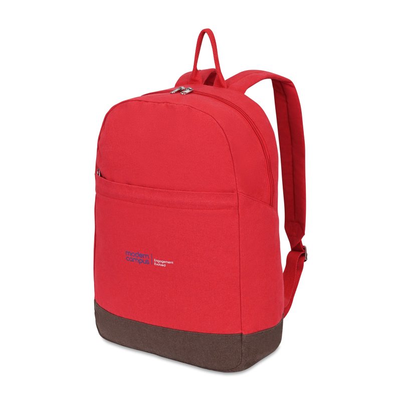 Custom Ivy Recycled Cotton Laptop Backpack - AWARE™ - Red - 2