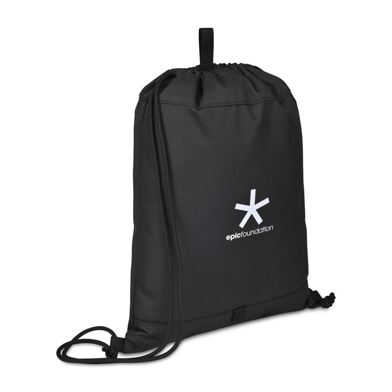 Custom Repeat Recycled rPET Cinchpack - Black - 2
