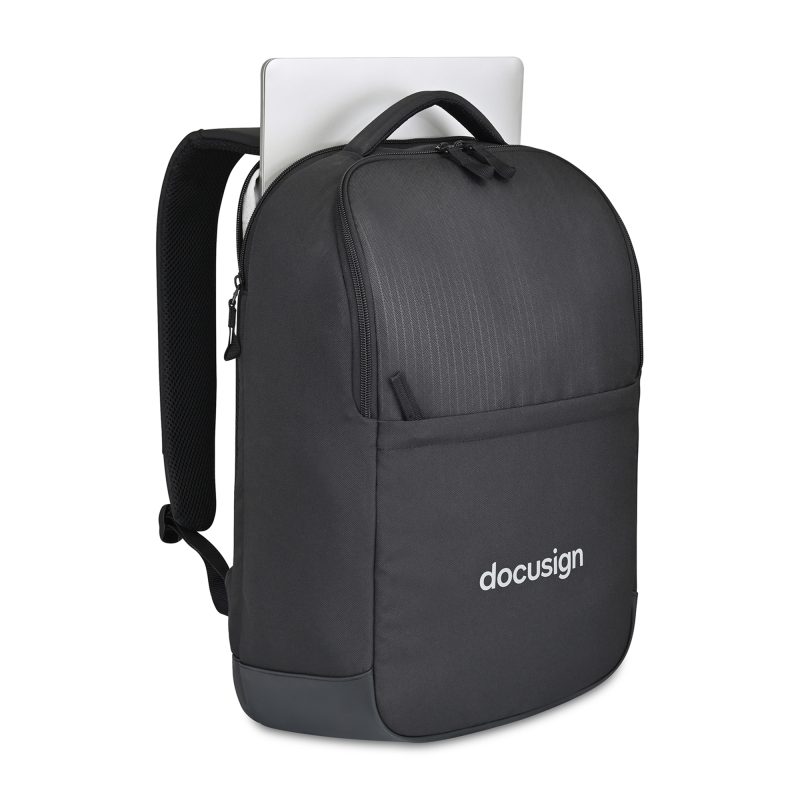 Custom Transit Recycled rPET Laptop Backpack - Black - 3