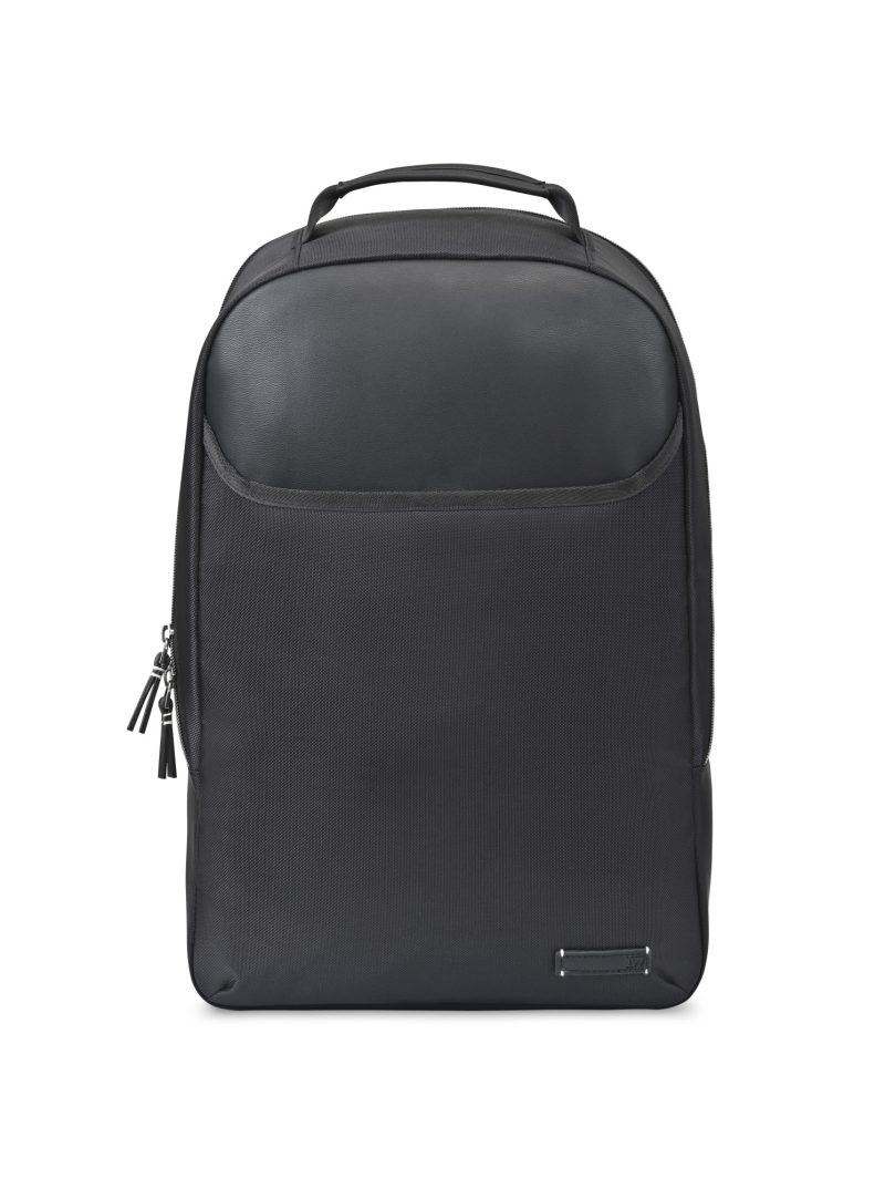 Custom Travis & Wells® Lennox Recycled Nylon Laptop Backpack - Black - 1