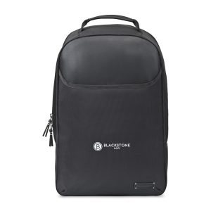 Custom Travis & Wells® Lennox Recycled Nylon Laptop Backpack - Black