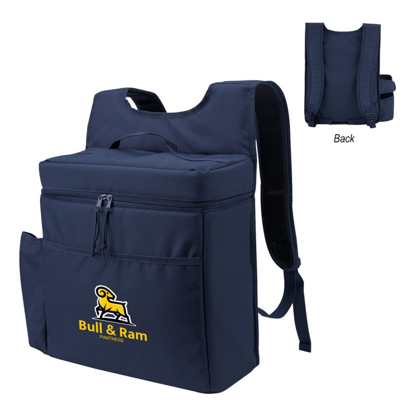 Custom Corey 30 Can Cooler Backpack With Tumbler Pocket - 6