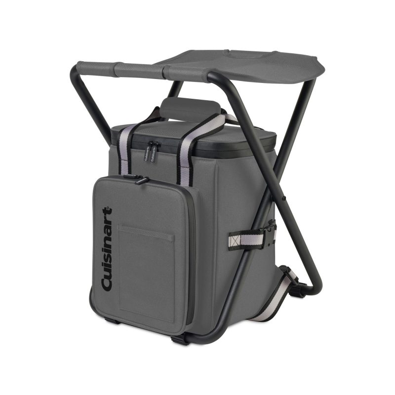 Custom Cuisinart Outdoors Folding Chair Backpack Cooler - Medium Grey - 1