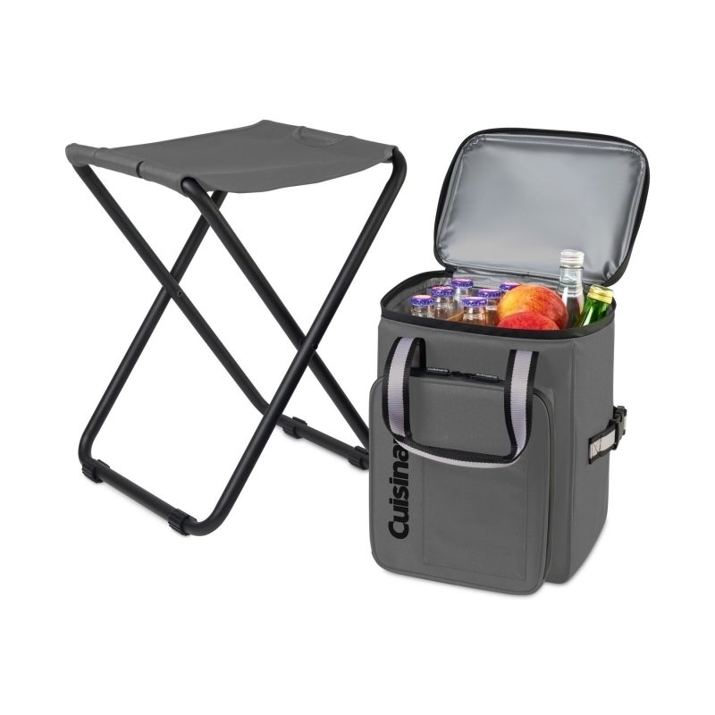 Custom Cuisinart Outdoors Folding Chair Backpack Cooler - Medium Grey - 3