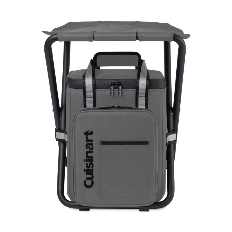 Custom Cuisinart Outdoors Folding Chair Backpack Cooler - Medium Grey - 4