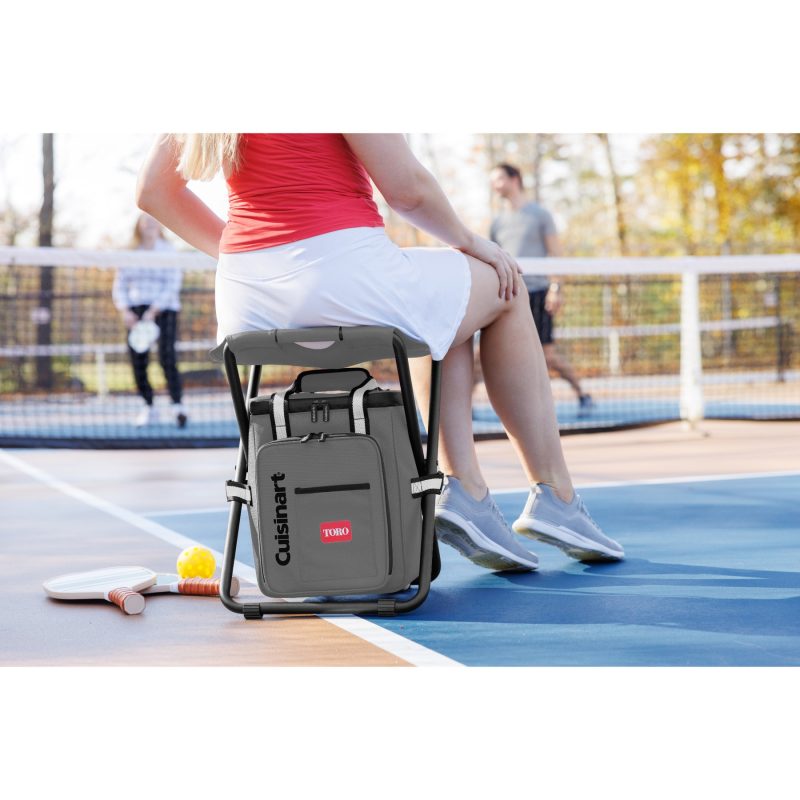 Custom Cuisinart Outdoors Folding Chair Backpack Cooler - Medium Grey - 5