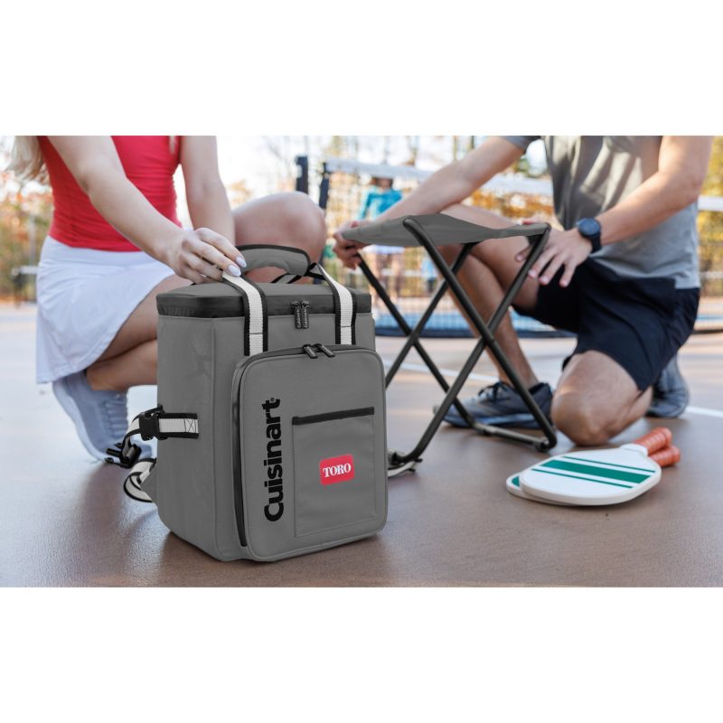 Custom Cuisinart Outdoors Folding Chair Backpack Cooler - Medium Grey - 6