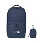 Custom Fletcher Recycled rPET Laptop Backpack & Mini Pouch Bag Charm Set - Navy Heather