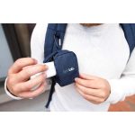 Custom Fletcher Recycled rPET Laptop Backpack & Mini Pouch Bag Charm Set - Navy Heather - 5