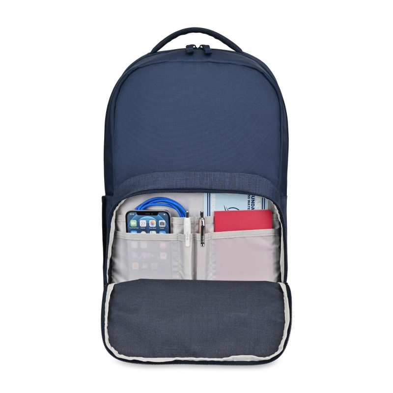 Custom Fletcher Recycled rPET Laptop Backpack - Navy Heather - 3