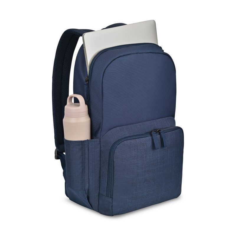 Custom Fletcher Recycled rPET Laptop Backpack - Navy Heather - 4
