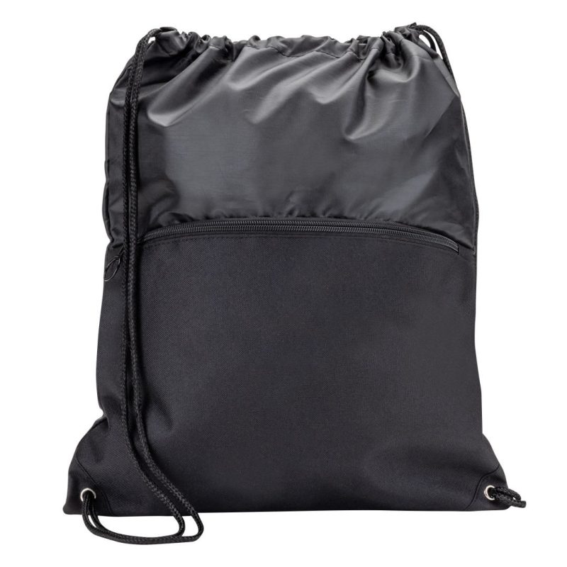 Custom Jadis Drawstring Bag w/ Zipper Pocket - 1