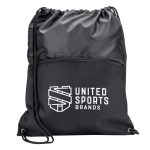 Custom Jadis Drawstring Bag w/ Zipper Pocket