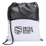 Custom Jadis Drawstring Bag w/ Zipper Pocket - 4