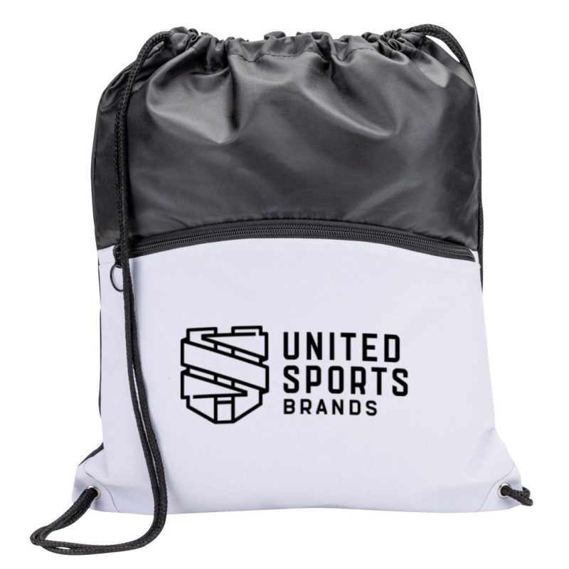 Custom Jadis Drawstring Bag w/ Zipper Pocket - 4