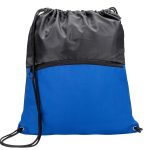 Custom Jadis Drawstring Bag w/ Zipper Pocket - 7
