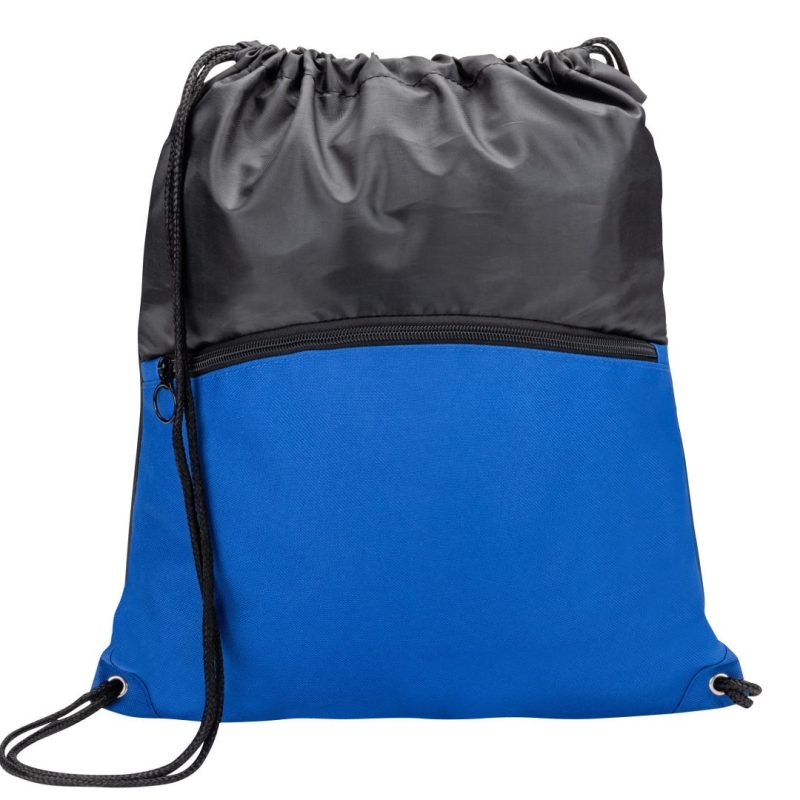 Custom Jadis Drawstring Bag w/ Zipper Pocket - 7