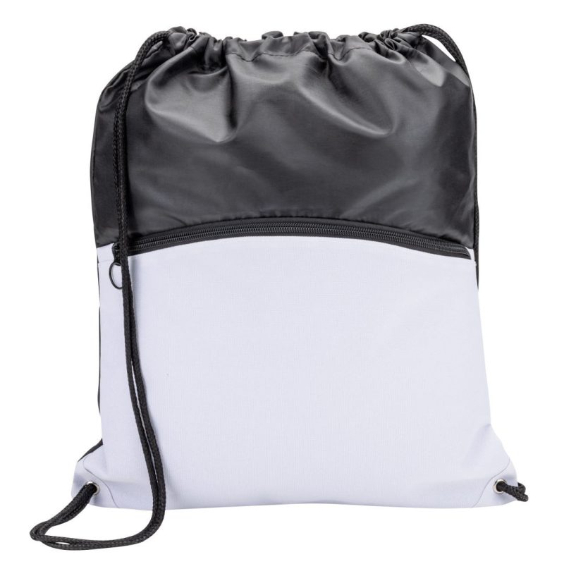 Custom Jadis Drawstring Bag w/ Zipper Pocket - 9