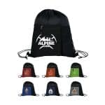Custom Manchester Recycled (RPET) Drawstring Bag With Zippered & Mesh Pockets
