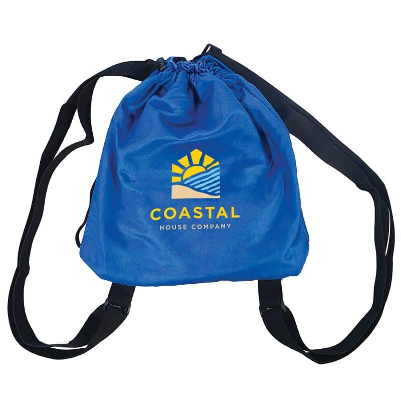 Custom Microfiber beach towel with built-in drawstring bag - 3