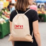 Custom County Drawstring Bag with Cork Bottom - 3