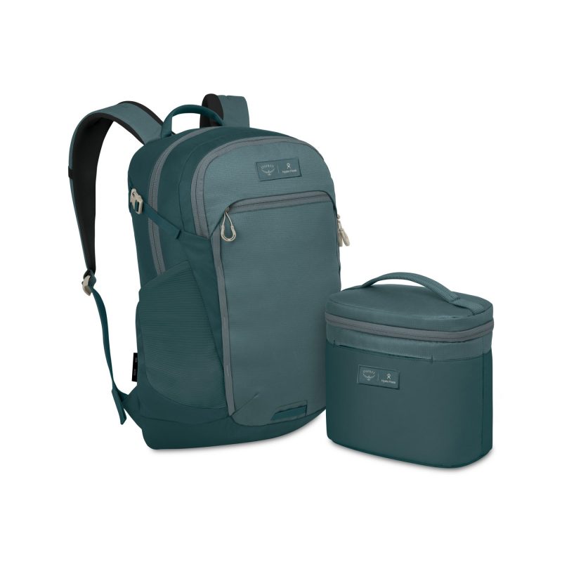 Custom Osprey Axis x Hydro Flask Backpack and Insulated Lunch Bag Bundle - Cascade Blue - Torrent Blue - 2