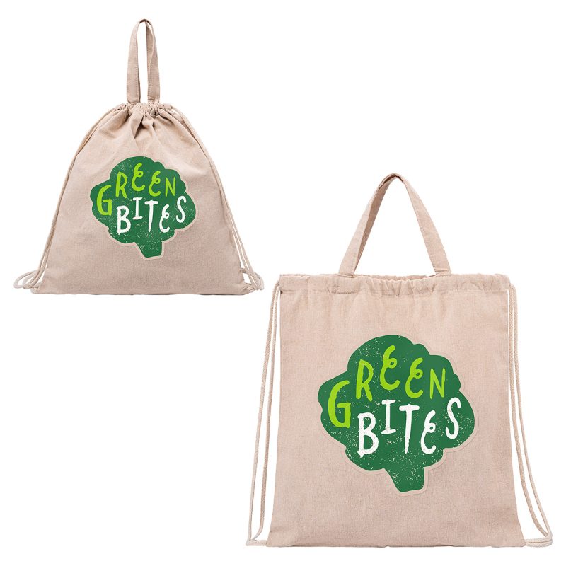 Custom Pueblo Recycled Cotton & RPET Drawstring Bag - 4