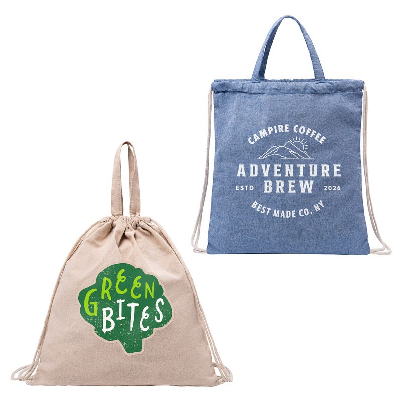 Custom Pueblo Recycled Cotton & RPET Drawstring Bag
