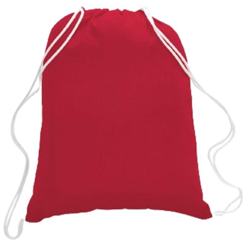 Custom 100% Cotton Drawstring Backpack USA Decorated (14" x 18") - 4