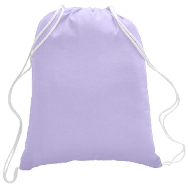 Custom 100% Cotton Drawstring Backpack USA Decorated (14" x 18") - 5