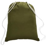 Custom 100% Cotton Drawstring Backpack USA Decorated (14" x 18") - 8