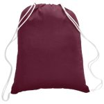 Custom 100% Cotton Drawstring Backpack USA Decorated (14" x 18") - 9