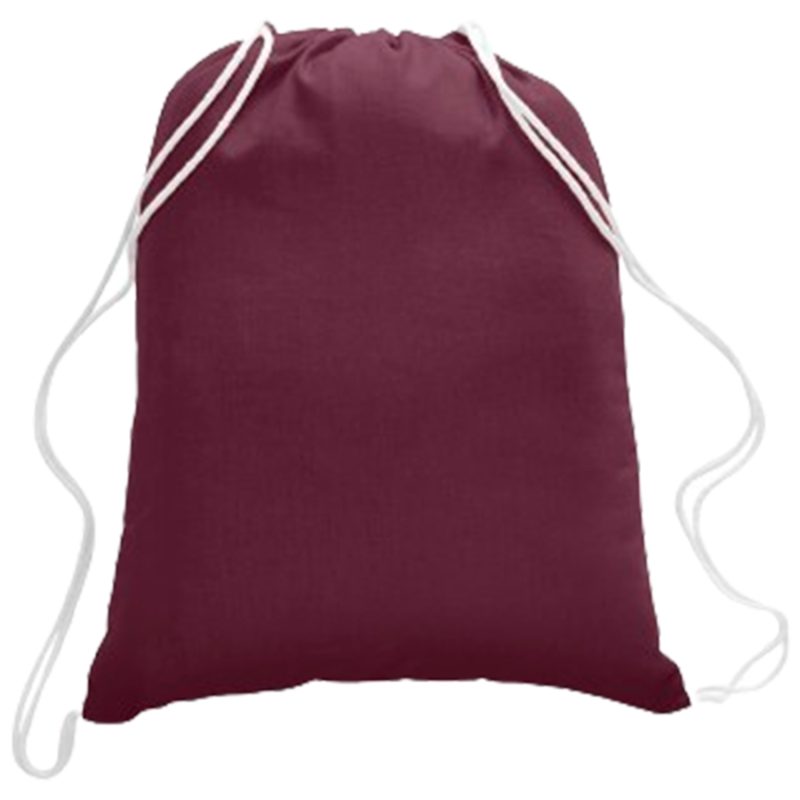 Custom 100% Cotton Drawstring Backpack USA Decorated (14" x 18") - 9