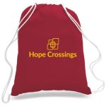Custom 100% Cotton Eco-Friendly Large Drawstring Backpack USA Decorated (17" x 20") - 5