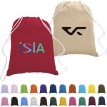 Custom 100% Cotton Eco-Friendly Large Drawstring Backpack USA Decorated (17" x 20") - 6