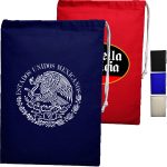Custom 100% Cotton Sheeting File Drawstring Bag USA Decorated (11" x 16")