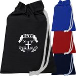 Custom 100% Cotton Sheeting Passport Drawstring Bag USA Decorated (6" x 8") - 6