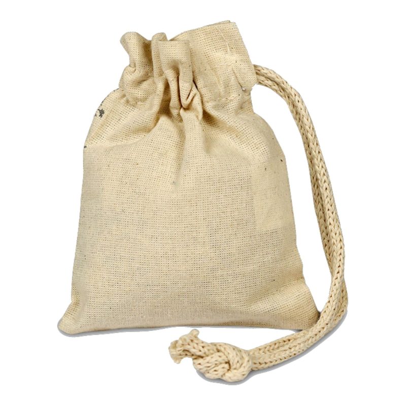 Custom 100% Cotton canvas Sheeting Coin Drawstring Bag USA Decorated (4" x 5") - 2