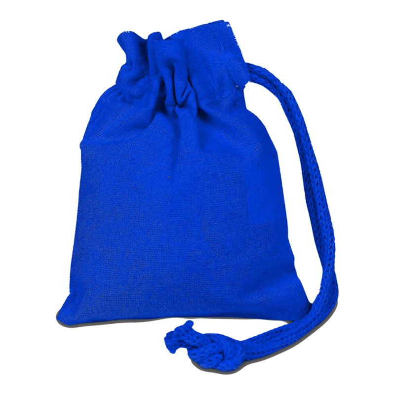 Custom 100% Cotton canvas Sheeting Coin Drawstring Bag USA Decorated (4" x 5") - 5