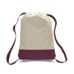 Custom 12 oz. Cotton Canvas Two Tone Sport Backpack USA Decorated (14" x 18") - 2