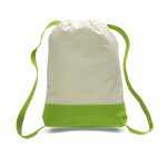 Custom 12 oz. Cotton Canvas Two Tone Sport Backpack USA Decorated (14" x 18") - 3