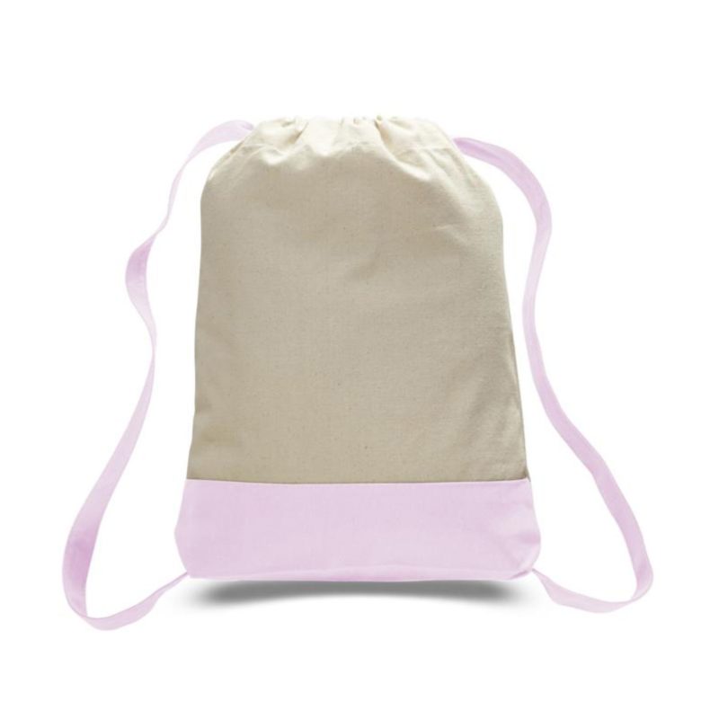 Custom 12 oz. Cotton Canvas Two Tone Sport Backpack USA Decorated (14" x 18") - 5
