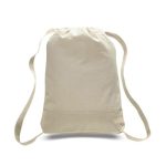Custom 12 oz. Cotton Canvas Two Tone Sport Backpack USA Decorated (14" x 18") - 6
