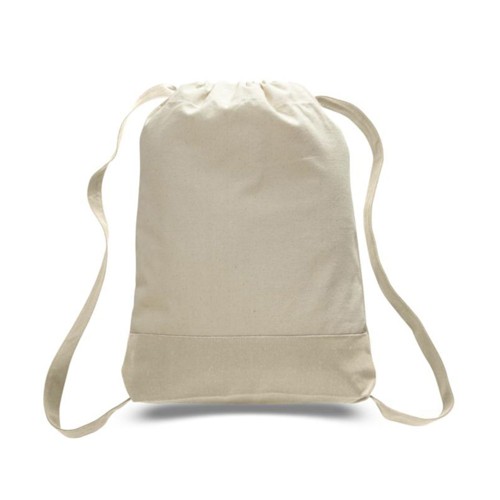 Custom 12 oz. Cotton Canvas Two Tone Sport Backpack USA Decorated (14" x 18") - 6