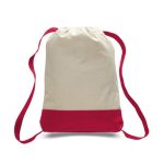 Custom 12 oz. Cotton Canvas Two Tone Sport Backpack USA Decorated (14" x 18") - 8