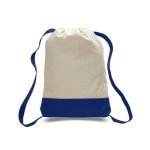 Custom 12 oz. Cotton Canvas Two Tone Sport Backpack USA Decorated (14" x 18") - 9
