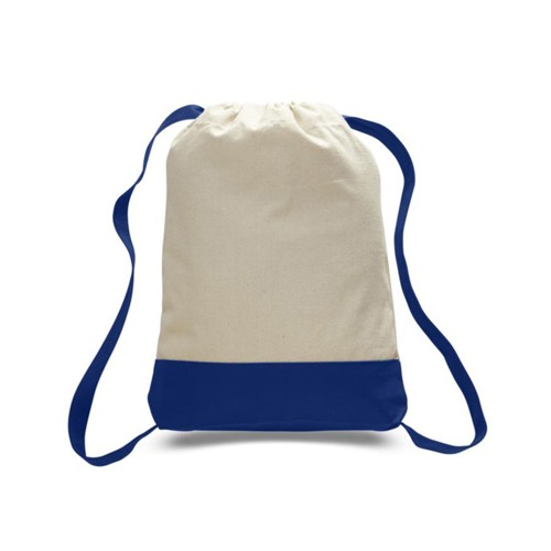 Custom 12 oz. Cotton Canvas Two Tone Sport Backpack USA Decorated (14" x 18") - 9