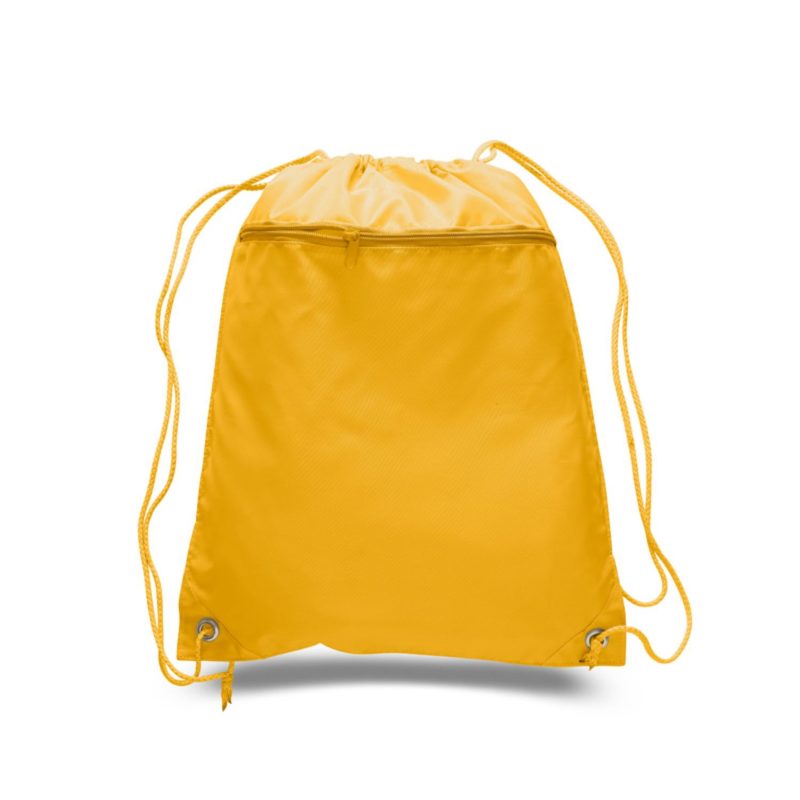 Custom 210D Polyester Drawstring Backpack w/ Front Pocket USA Decorated (15" x 18.75") - 6